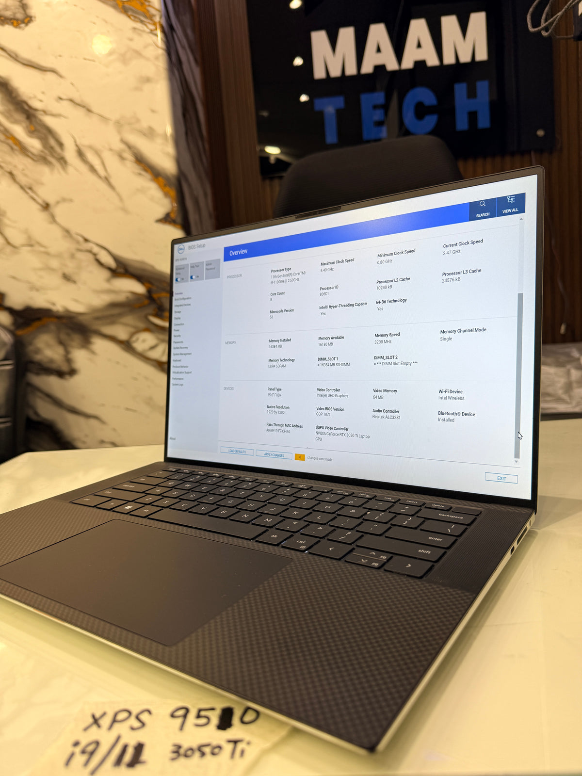 Dell XPS 9510 — Core i9 11th Gen | 16GB RAM | 512GB SSD | RTX 3050 Ti