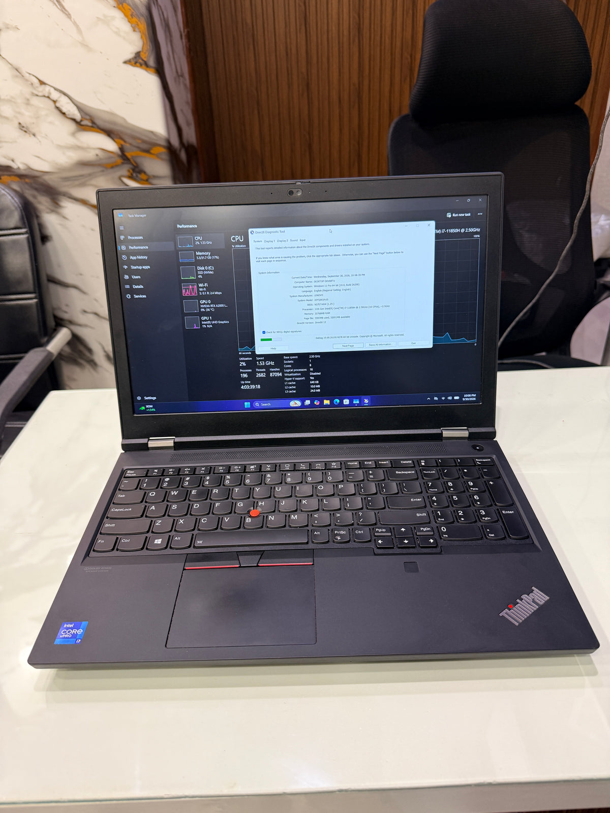 Lenovo ThinkPad P15 — Core i7 11th Gen | 16GB RAM | 512GB SSD | NVIDIA A2000 4GB