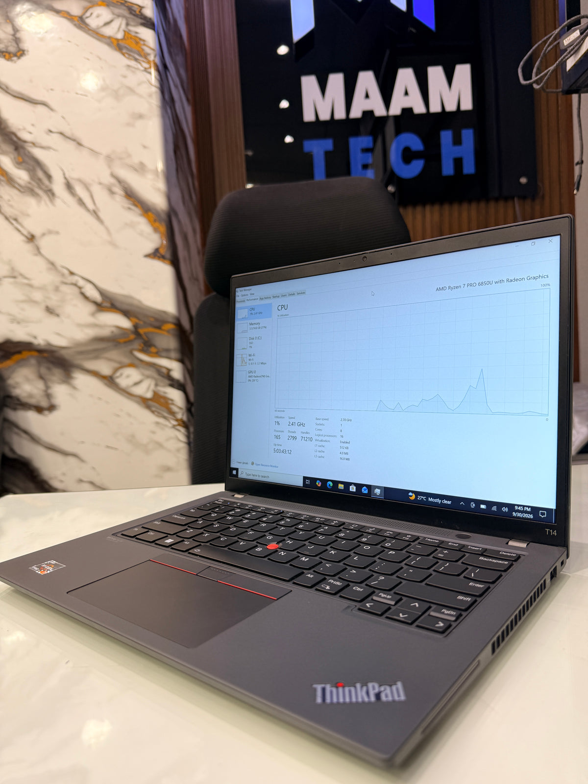 Lenovo ThinkPad T14 — Ryzen 7 PRO 6850U | 16GB RAM | 512GB SSD | Touchscreen
