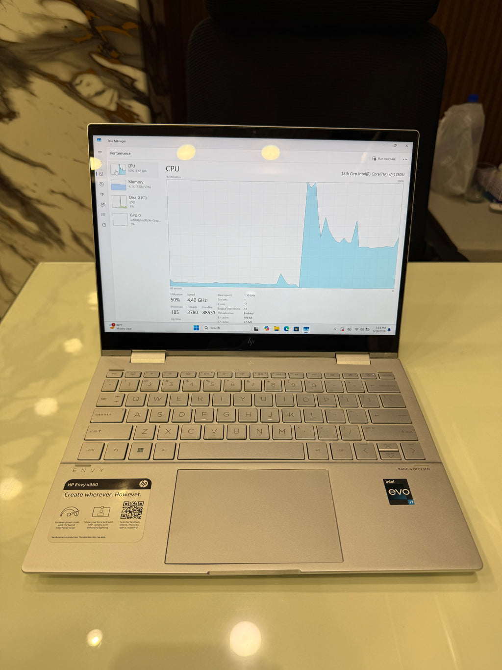 HP Envy x360 13-bf0xxx i7 12th Gen 8GB RAM 512GB NVMe SSD