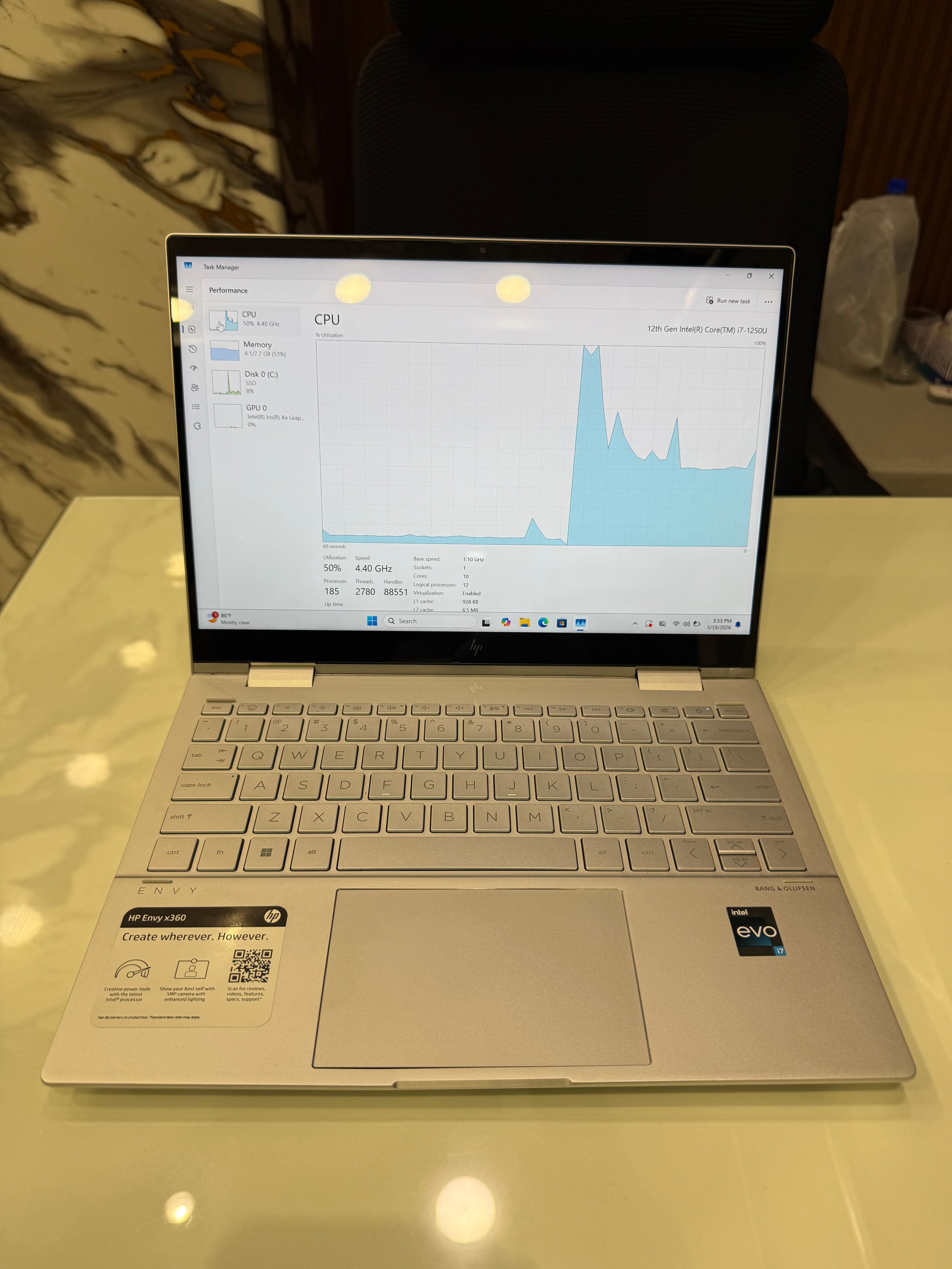 HP Envy x360 13-bf0xxx i7 12th Gen 8GB RAM 512GB NVMe SSD