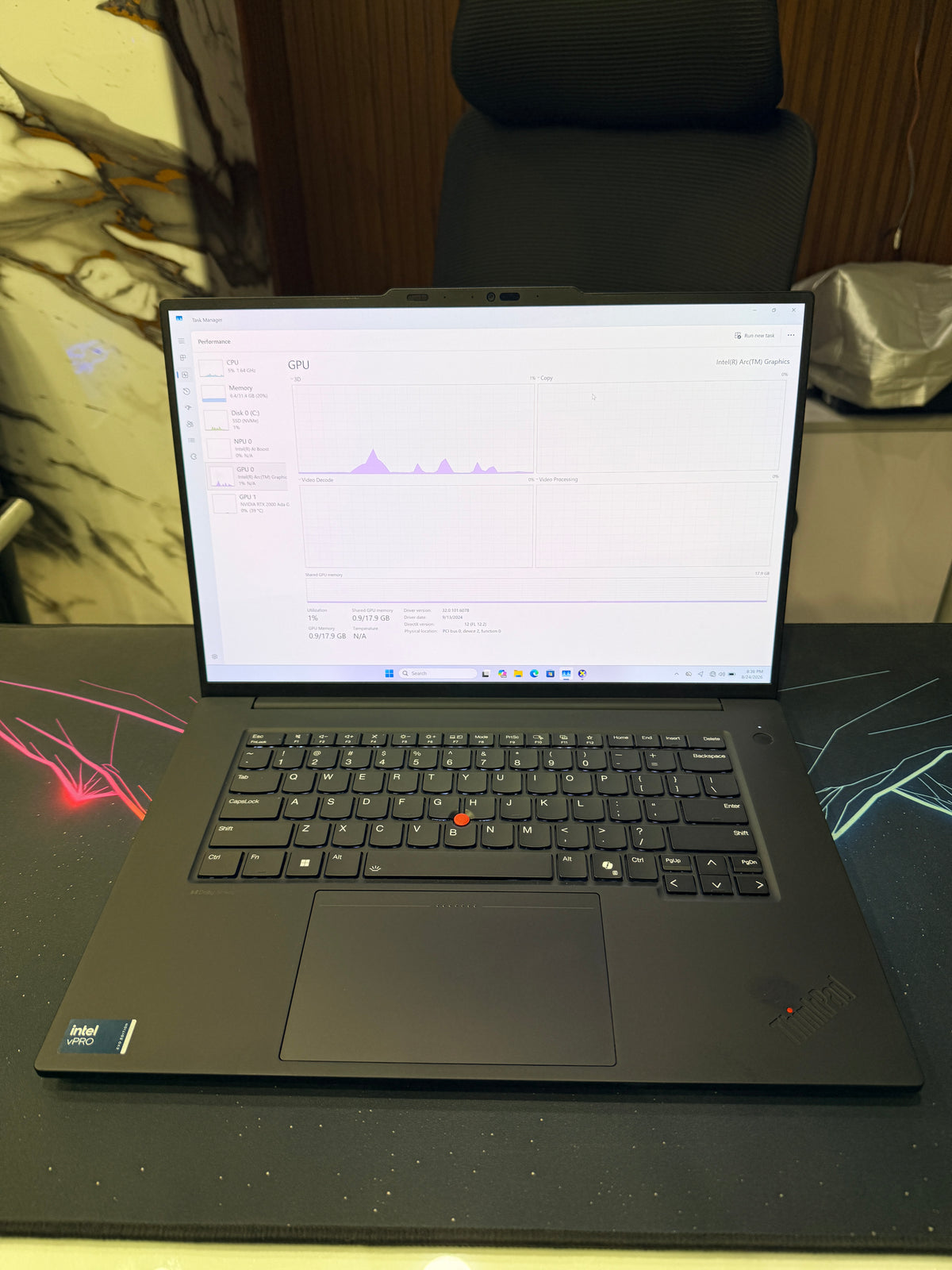Lenovo ThinkPad P1 Gen 7 Core Ultra 9 185H | 32GB LPDDR5X | 1TB Gen 4 NVMe | RTX 2000 Ada 8GB | 4K OLED