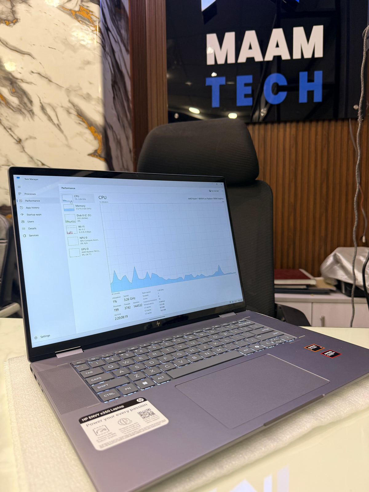 HP Envy 16 — Ryzen 7 8840HS | 16GB | 1TB NVMe | OLED Touch