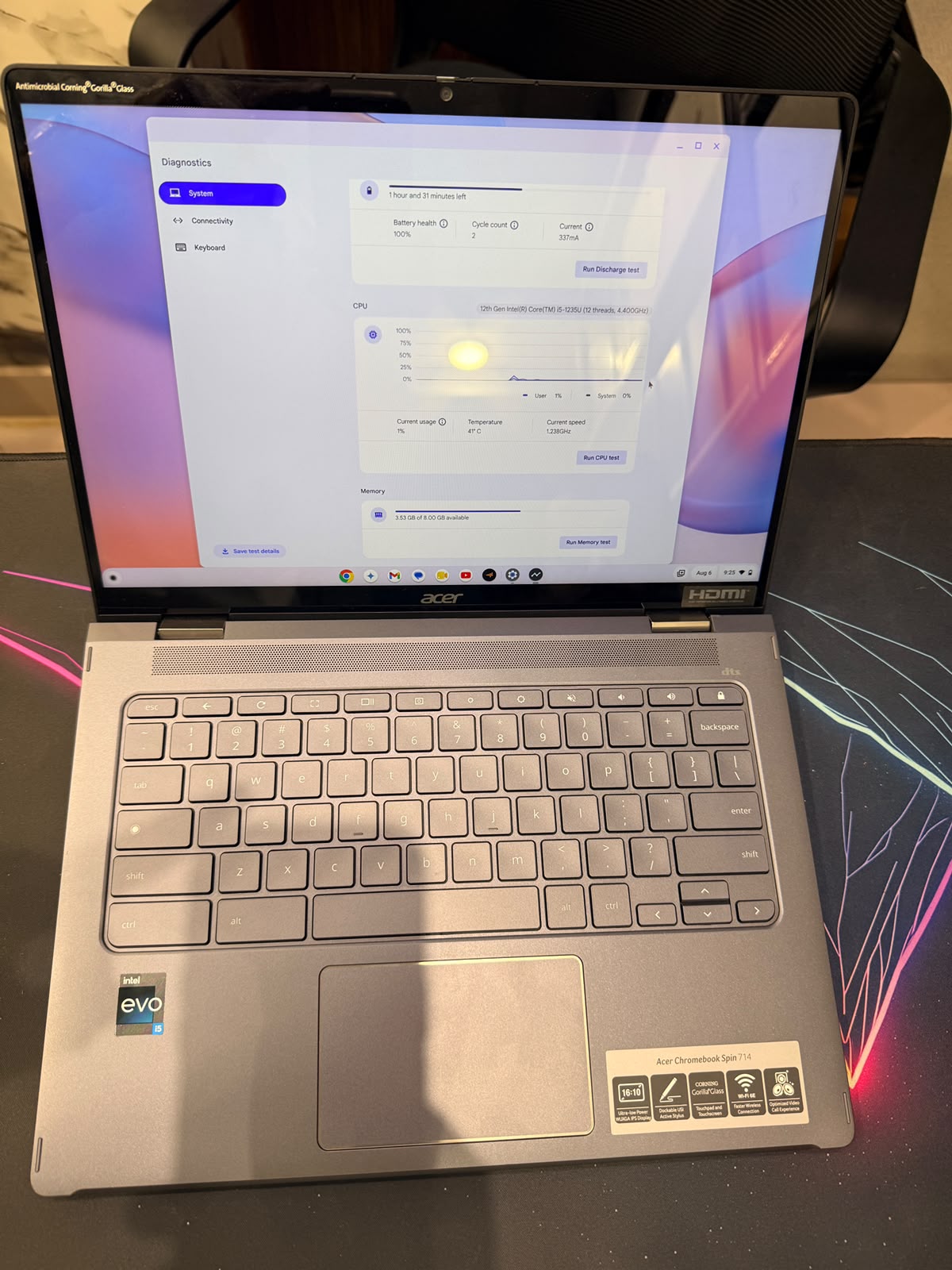 Acer Chromebook Spin CB714-1WN x360 | i5 12th Gen | 8GB Ram | 256GB SSD | Backlit Keyboard